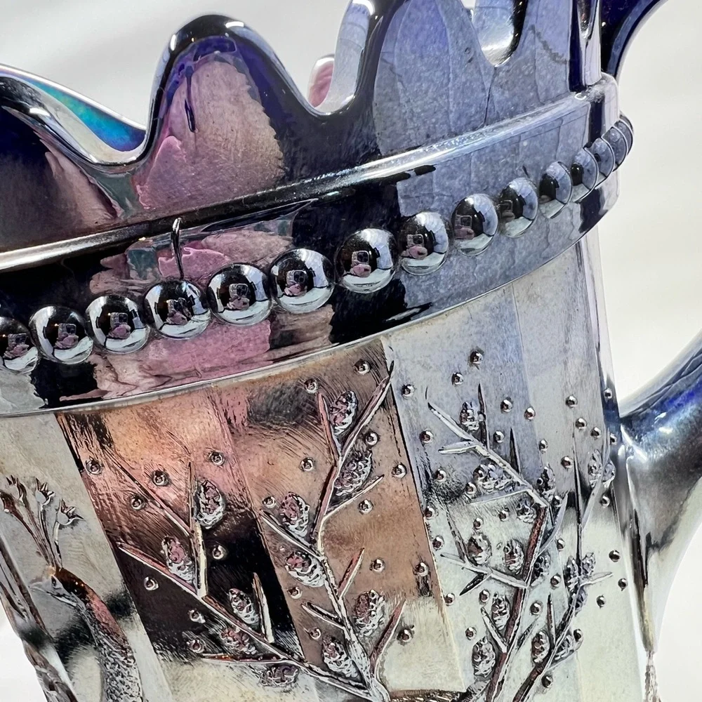 Antique Dugan Peacock at the Fountain carnival glass pitcher - Picture 6 of 13